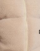 Beige Teddy Sherpa Puffer Jas - Close-up Textuur