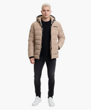 Beige Puffer Winterjas Heren - Model Voorkant