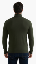 Kaki Legergroene Coltrui Heren - Turtleneck Model Achterkant