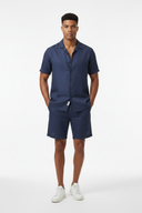 LUNETWEAR Dark Blue Linen 3-Piece Set - Shorts Front