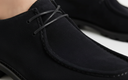 Zwarte Suède Veterschoenen - Close-up Suède en Veters