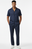 LUNETWEAR Dark Blue Linen 3-Piece Set - Pants Front