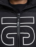Zwarte Puffer Winterjas Logo - Close-up Details