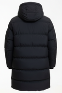 Zwarte Lange Parka - Achterkant Plat