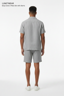 LUNETWEAR Gray Linen 3-Piece Set - Shorts Back