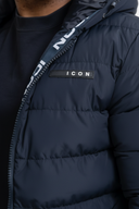 Navy Puffer Winterjas - Close-up Details