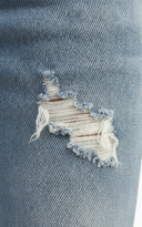 Lichtblauwe Denim - Close-up Textuur en Scheuren