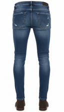 Medium Blue Heavily Distressed Jeans - Achterkant met Zakken