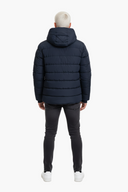 Navy Puffer Winterjas Wit Blond Model - Achterkant
