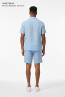 Sky Linen Set New Model Back Shorts