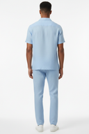 Sky Linen Set Pants Back
