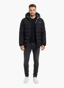 Zwarte Puffer Winterjas Wit Model - Voorkant